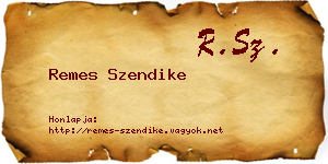 Remes Szendike névjegykártya
